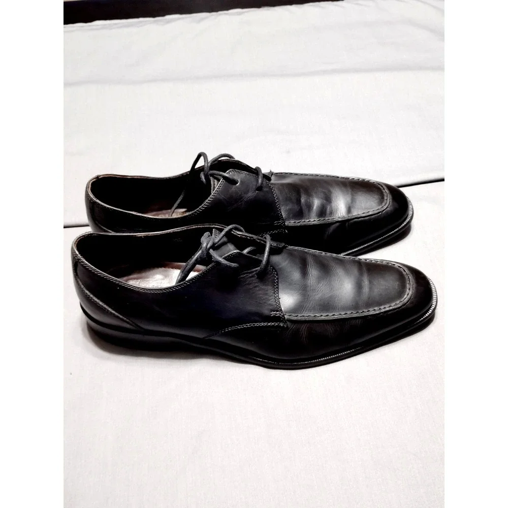 Allen Edmonds Burton Black Leather Apron Toe Derby Dress Shoe Men 11.5 Old Money